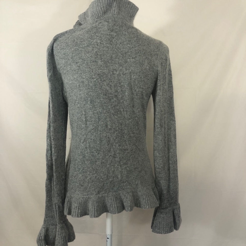 Colour‎ Works Ruffle Gray Soft Angora Wool Cardigan - Picture 3 of 13